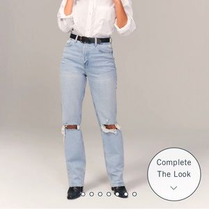 A+F 90s CURVE LOVE ULTRA HIGH RISE STRAIGHT JEANS